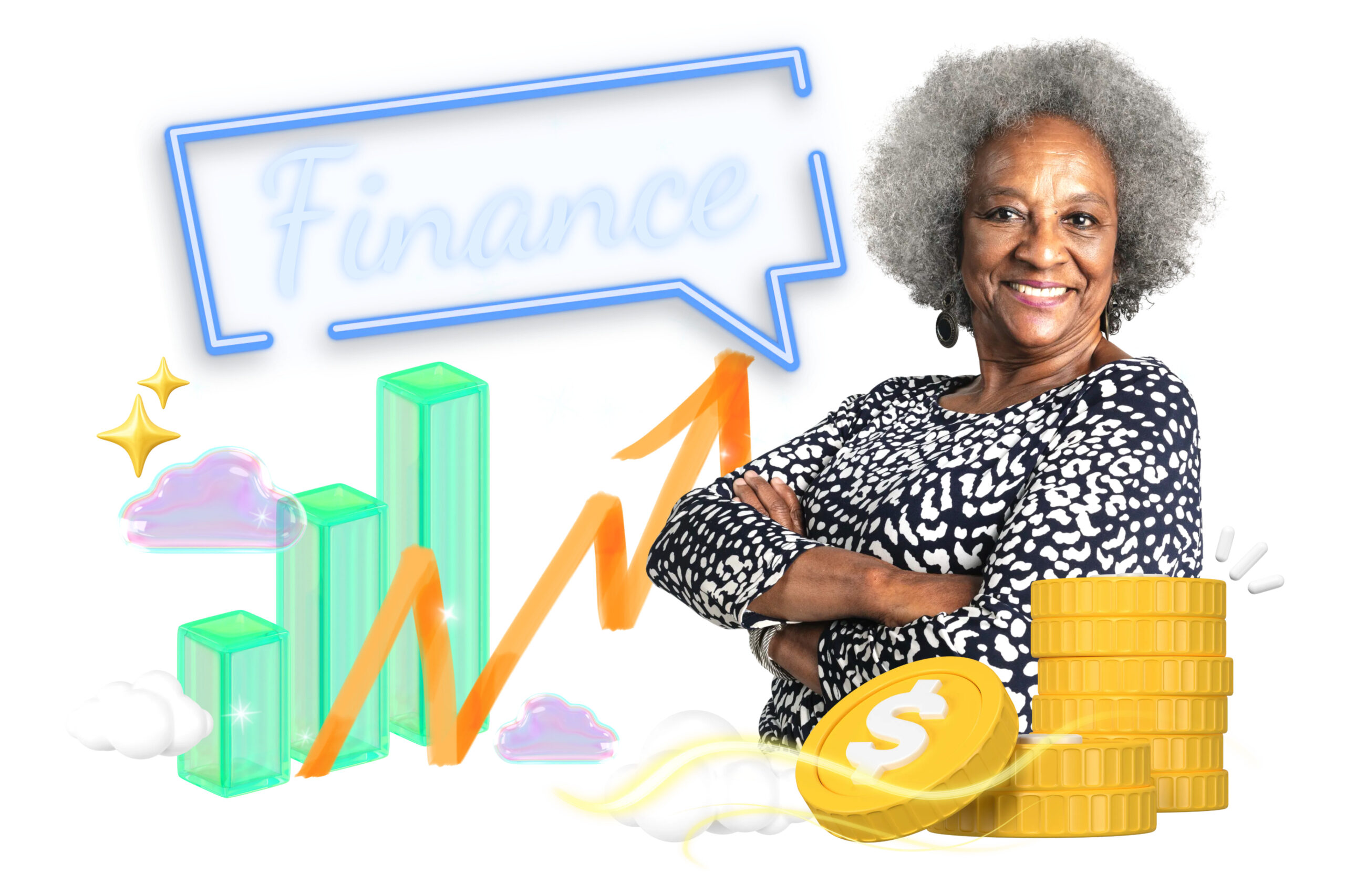 Finance png word element, 3d remix, transparent background